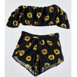 Zaful Sunflower Two-Piece Set